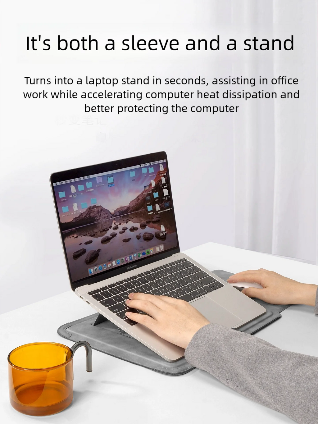 Multifunktionale Laptop-Hülle mit integriertem Ständer & Mauspad